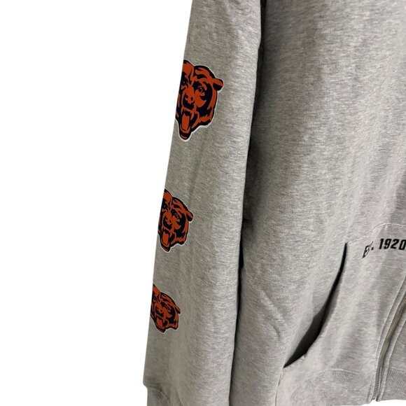 Chicago Bears Full Zip Hooded Sweatshirt Jacket Wome Size XXL Gray Blue - Picture 5 of 7